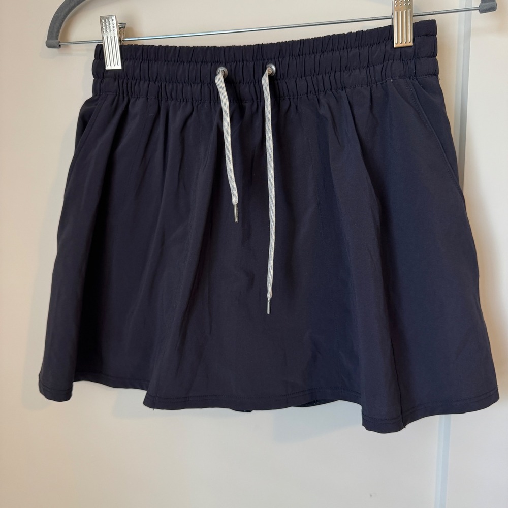 Vuori Volley Skirt Black Athletic Tennis Skort Drawstring Womens Size S